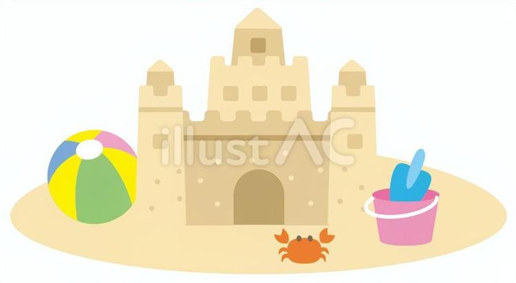 砂の城 砂の城,砂,砂浜のイラスト素材