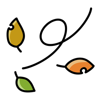 葉っぱと木枯らし2 木枯らし,葉っぱ,舞う,植物,寒い,風,イメージ,秋,季節,シンプルのイラスト素材