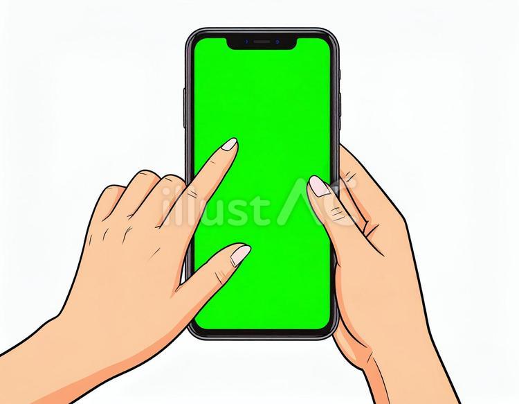 スマホを操作する手 スマホ,スマートフォン,アプリのイラスト素材