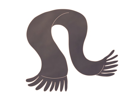 灰色のマフラー マフラー,グレー色,冬素材,灰色,手書き,手描き,シンプル,冬,挿絵,イラストのイラスト素材