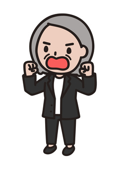 癇癪を起こす老人