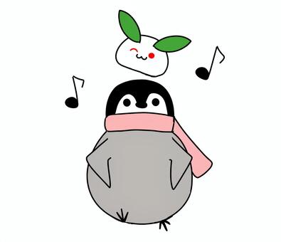 Chubby Penguin Hina and Snow Rabbit, , JPG and PNG