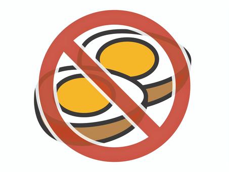 禁止マーク(ゆで卵・縦切り)01 禁止マーク(ゆで卵・縦切り)01 卵,ゆで卵,禁止,食べ物,アイコン,マーク,シンプルのイラスト素材