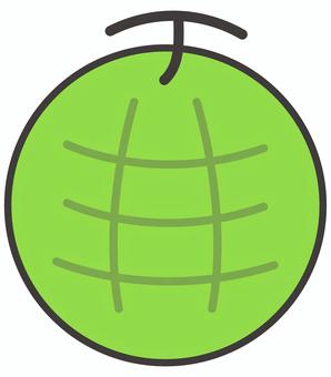メロンのイラスト メロン,フルーツ,くだもの,シンプル,かわいい,フレッシュ,料理,健康,カタログ,名産品のイラスト素材