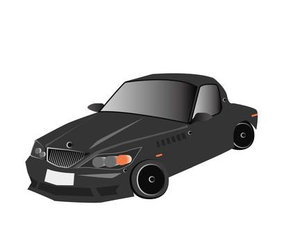 クルマ違法改造控えよう 車,違法改造,禁止,騒音,黒塗りのイラスト素材