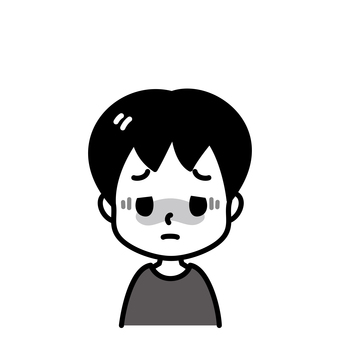 男の子　顔色が悪い　白黒 顔色,子供,白黒,病気,悪心,気分,血色,悪い,症状,男児のイラスト素材