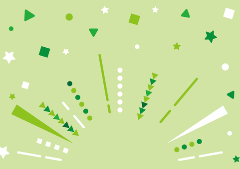可愛い図形とおしゃれな緑色の集中線 集中線,効果線,ライン,円,四角形,三角形,図形,星,ポップ,緑色のイラスト素材
