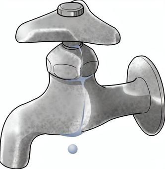 水漏れする水栓金具081001 水栓金具,金具,蛇口,生活,道具,水まわり,トラブル,修理,故障,水漏れのイラスト素材