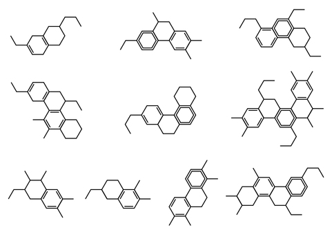 色々なシンプルな化学構造式のセット素材 化学,構造式,幾何学,ライン,サイエンス,セット,透過のイラスト素材