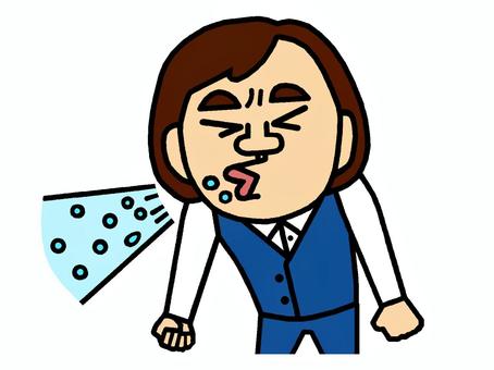 くしゃみ くしゃみ,ウイルス,細菌,病気,エチケット,風邪,花粉症,人物,女性,社会人のイラスト素材