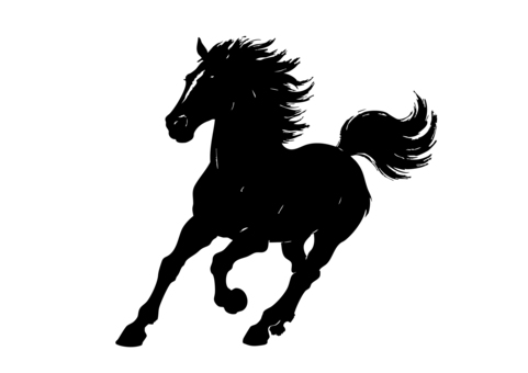 馬のシルエット年賀状素材 馬のシルエット年賀状素材 馬,ウマ,動物,干支,2026,2026年,令和8年,年賀状,年賀状素材,新年のイラスト素材