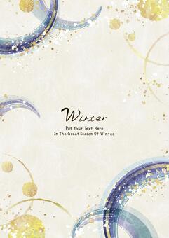 新春の毛筆フレーム031B 毛筆,フレーム,お正月,新春,冬,和風,和,金,飛沫,11月のイラスト素材