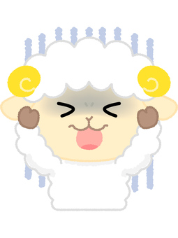 ヒツジ絶望 羊,絶望,ショック,動物,白,可愛いのイラスト素材