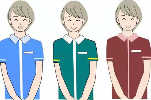 コンビニ女性店員３点セット コンビニ,女性,店員,笑顔,人物のイラスト素材