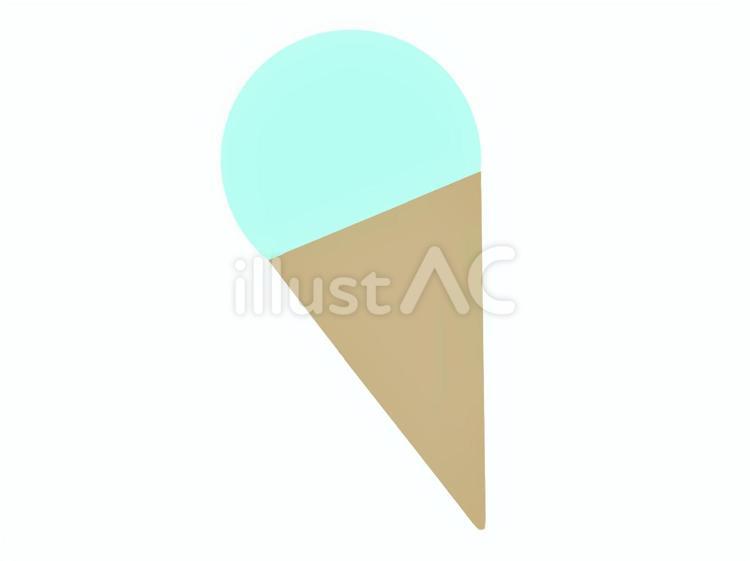 アイスクリーム　ミント　主線なし ミント,溶けた,食べ物のイラスト素材