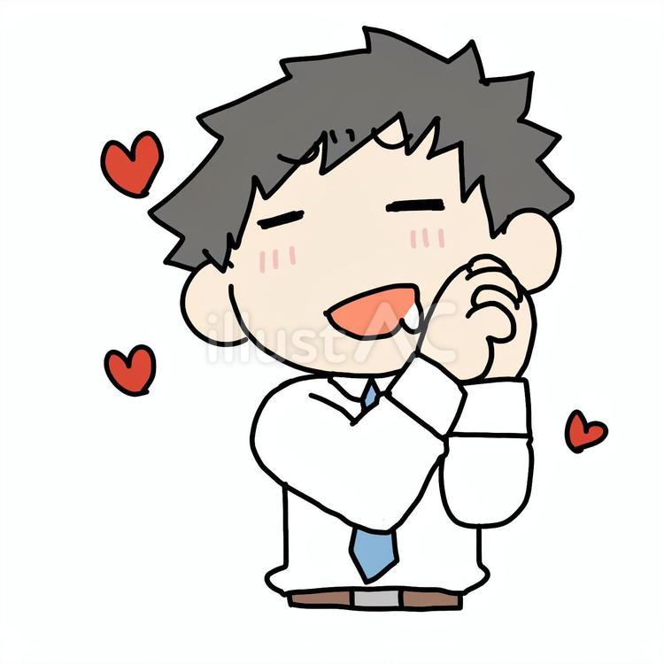 興奮したおねだりポーズの男性 男性,おねだり,デレデレのイラスト素材