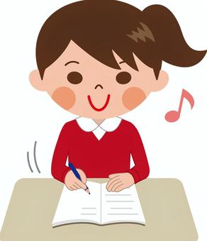 子供,人物,女の子,勉強,授業,問題,解答,笑顔,わかった,楽しい,理解,小学生,学校,塾,テスト,書く,ノート,子ども,かわいい,人,イラスト,挿絵,パンフレット,チラシ,閃き,考える,小学校,生活