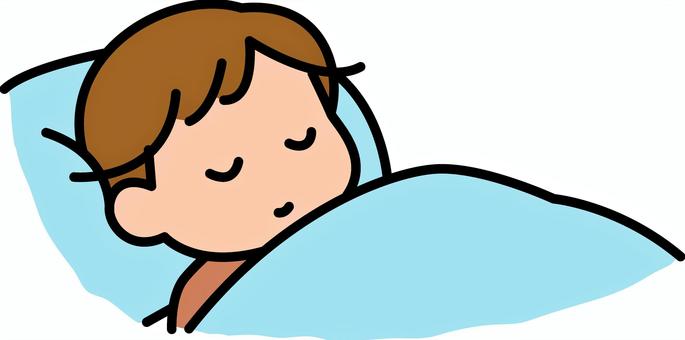 青の布団の子供です。 青の布団の子供です。 布団,子供,シンプル,寝る,枕,眠る,おやすみ,寝室,寝顔,青のイラスト素材