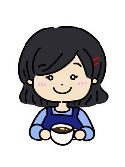 マグカップをもつ黒髪の女の子 マグカップ,コーヒー,女の子のイラスト素材