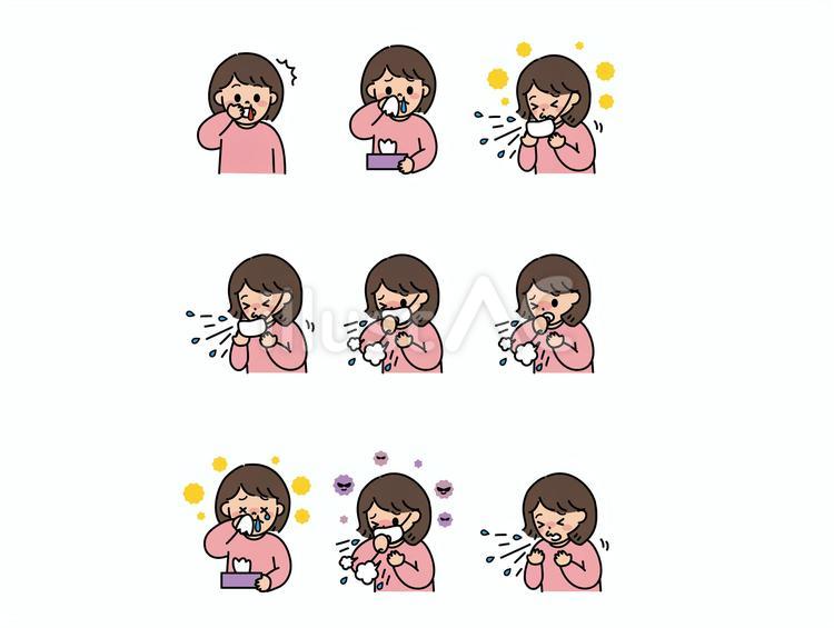 小学生の女の子体調不良まとめB③ 人物,子供,表情のイラスト素材
