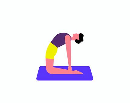 ヨガ 0146 ヨガ,ポーズ,ストレッチ,運動,フィットネス,スポーツ,マット,柔軟,健康,エクササイズのイラスト素材