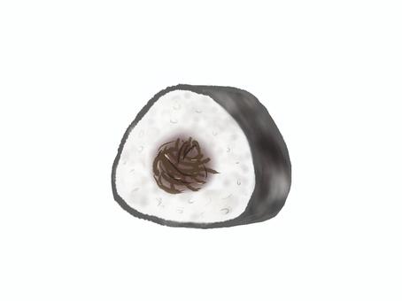 おにぎり　昆布 おにぎり,おむすび,昆布,握り飯,米,ご飯,海苔,食べ物,和風,三角のイラスト素材