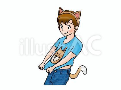 猫の服装の男の子