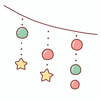 イルミネーションガーランド イルミネーション,ガーランド,クリスマス,線画,可愛い,ゆるい,手描き,デコレーション,素材,挿絵のイラスト素材