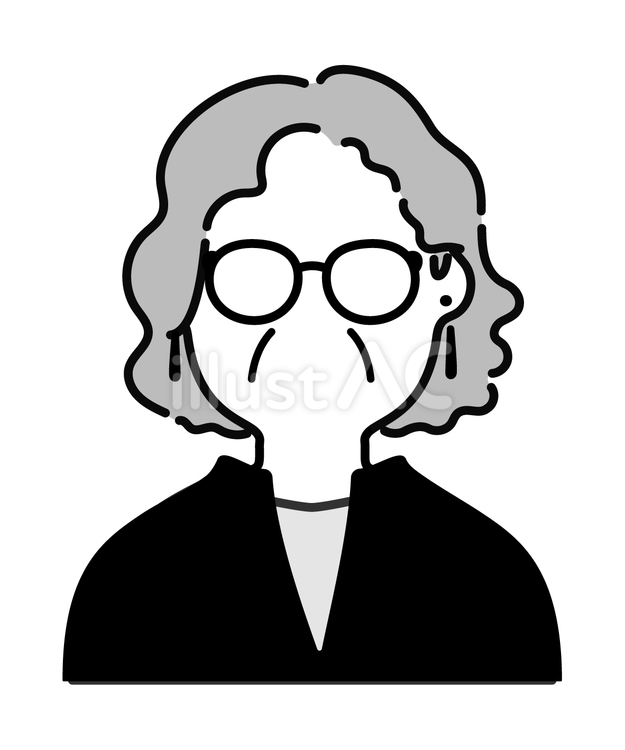 アイコン(おしゃれ着なおばあちゃん6) おばあちゃん,おばあさん,女性のイラスト素材