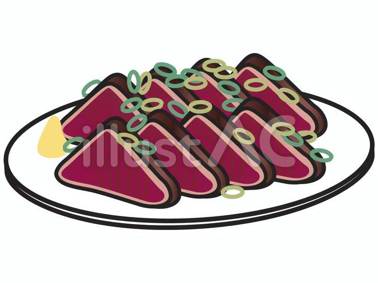 かつおのたたき かつお,鰹,かつおのたたきのイラスト素材
