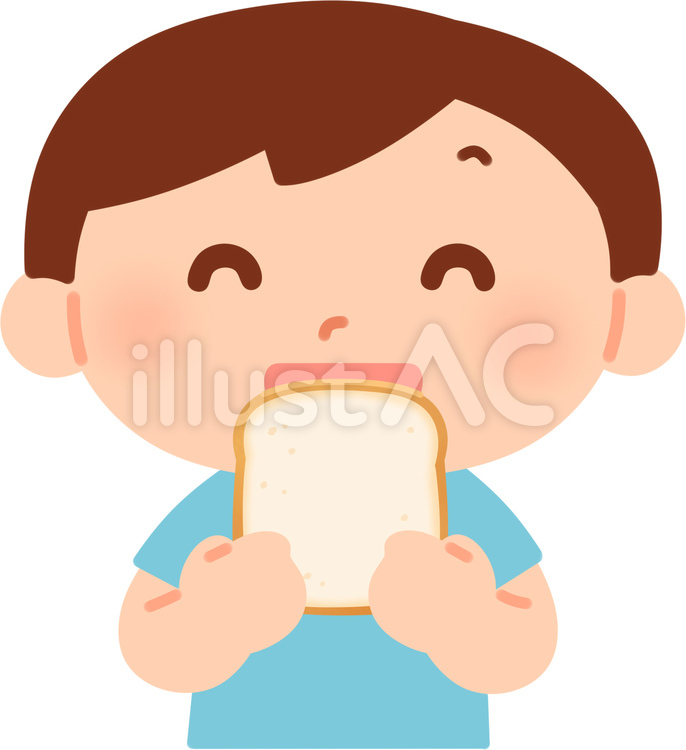 食パンを食べる男の子イラスト - No: 2499728｜無料イラスト・フリー素材なら「イラストAC」