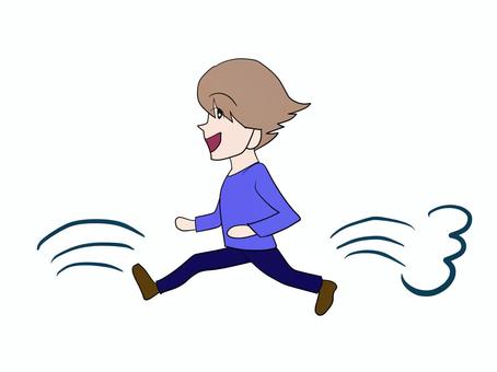 フットワークが軽い フットワーク,行動,身軽,男,笑顔,軽い,男性,男子,嬉しい,嬉しそうのイラスト素材