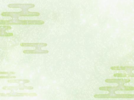 和紙風の金霞背景（抹茶・黄緑・和風） 和柄,和紙,背景,抹茶,黄緑,緑,霞,雲模様,優しい,上品のイラスト素材