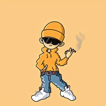 ヒップホップ ラッパー,ヒップホップ,サングラス,帽子,アート,デザイン,ファッション,ラップ,コーデ,イラストのイラスト素材