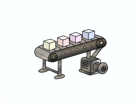 ベルトコンベア ベルトコンベア,箱,機械,流れる,鉄のイラスト素材