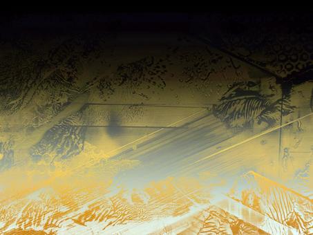 黒背景に金色と山吹色の手描き和風抽象背景 和風,黒,金,山吹色,黄色,抽象,手描き,手書き,背景,壁紙のイラスト素材