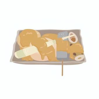 生姜味噌おでん 味噌おでん,おでん,串料理,郷土料理,煮込み料理,青森県,特産品,味噌だれ,根菜,練り物のイラスト素材