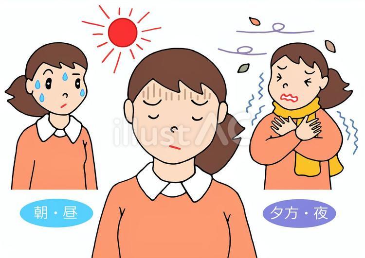 寒暖差・体調不良・温度変化 寒暖差,体調不良,温度変化のイラスト素材