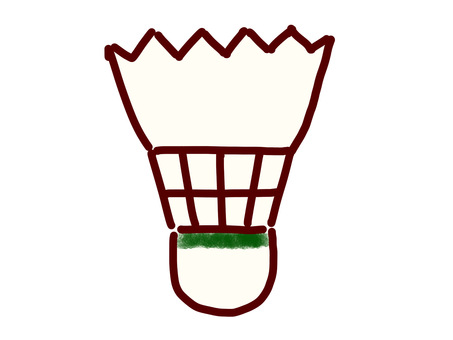 手描き風のバドミントンシャトル 手描き,かわいい,バドミントン,シャトル,羽根,スポーツ,羽根球,ラケットスポーツ,球技,運動のイラスト素材