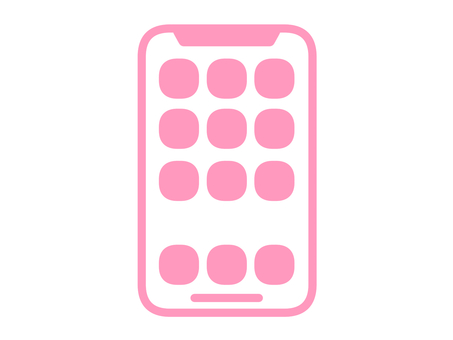 シンプルスマホアイコン３（ピンク） スマホ,機器,uiアイコン,シンプル,ピンクのイラスト素材