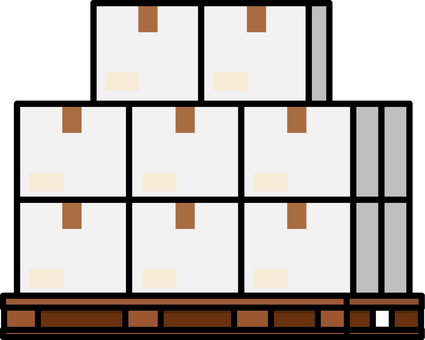 白の段ボールのパレットです。 白の段ボールのパレットです。 段ボール,パレット,シンプル,箱,積載,荷物,物流,倉庫,工場,運搬のイラスト素材