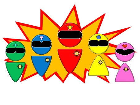 ピクトグラムの戦隊 ピクトグラムの戦隊 ピクトグラム,戦隊,ヒーロー,人物,アイコン,赤,青のイラスト素材