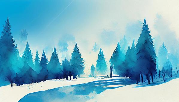 winter forest watercolor illustration, JPG winter forest watercolor illustration, , JPG