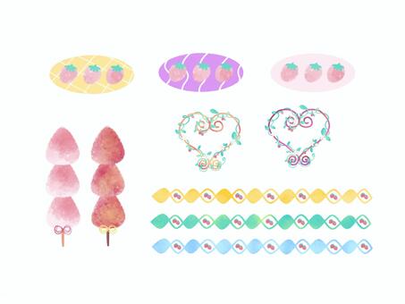 Illustration, Illustration, strawberry, candy, heart,