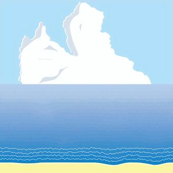 入道雲海　 入道雲,海,砂浜,海水浴場,波,広い,風景,夏,自然,イメージのイラスト素材