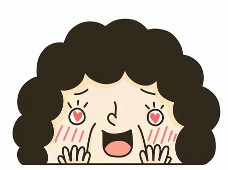 大阪のおばちゃん 大阪のおばちゃん おばちゃん,ハート,嬉しい,アップ,パーマのイラスト素材