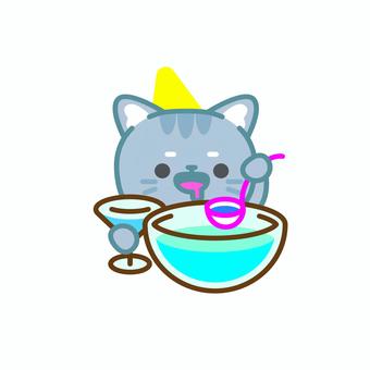 イラスト086 ねこ,キャラクター,イラスト,パーティー,カクテル,ジュース,ドリンク,お祝い,楽しい,可愛いのイラスト素材