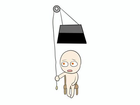 チキンレース（頭上の錘） チキンレース,度胸試し,緊張,臆病,ゲームのイラスト素材