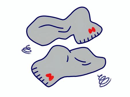 脱ぎ捨てられた靴下 靴下,脱ぎ捨て,だらしない,汚い,グレー,衣服,くるぶし,リボン,無料,イラストのイラスト素材