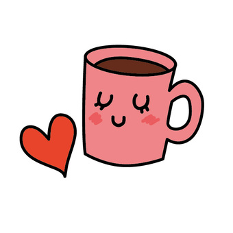 Illustration, mug, coffee, heart, 